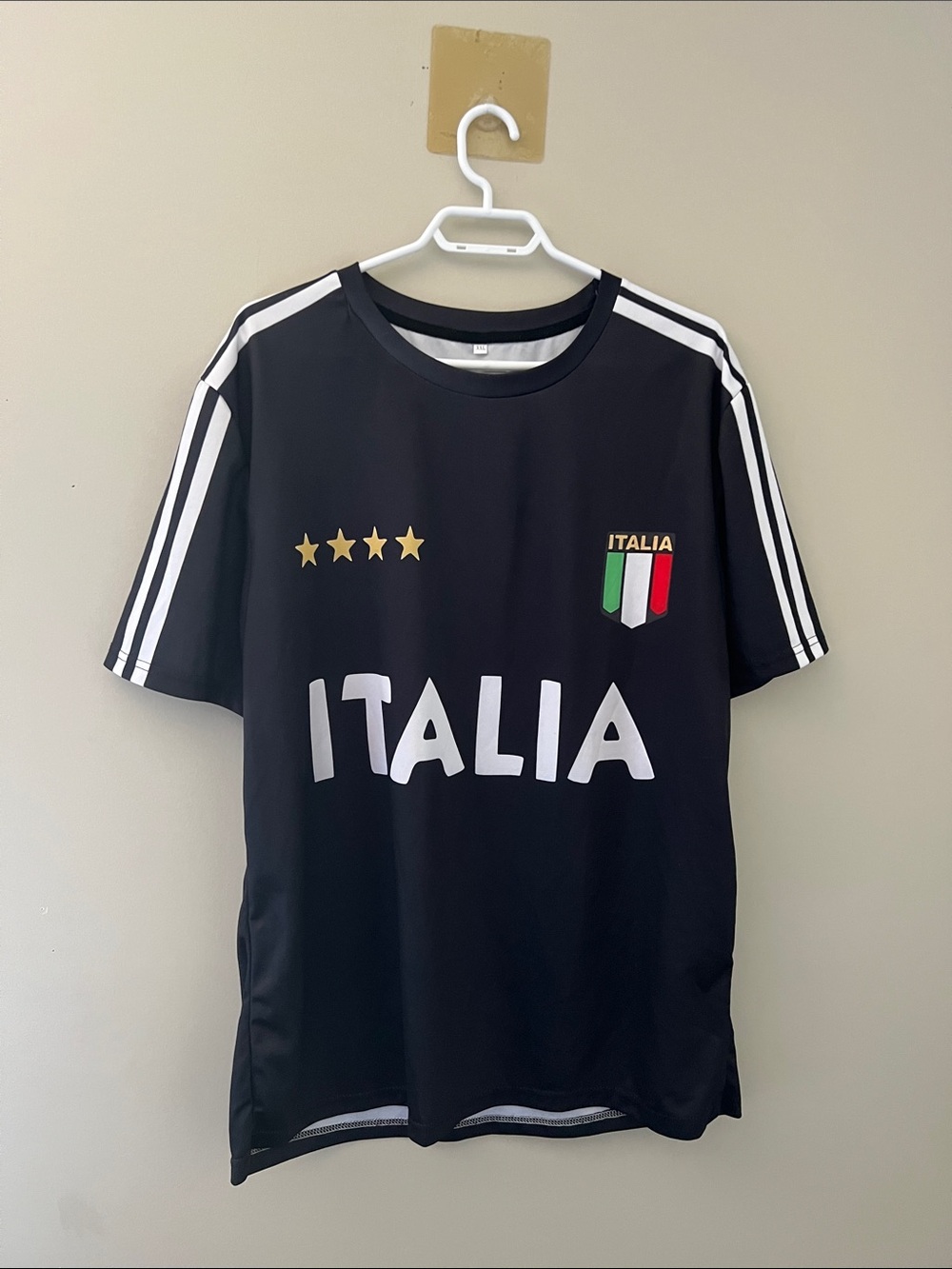 Italia Soccer Jersey XXL Black Football Fan Shirt Short Sleeve